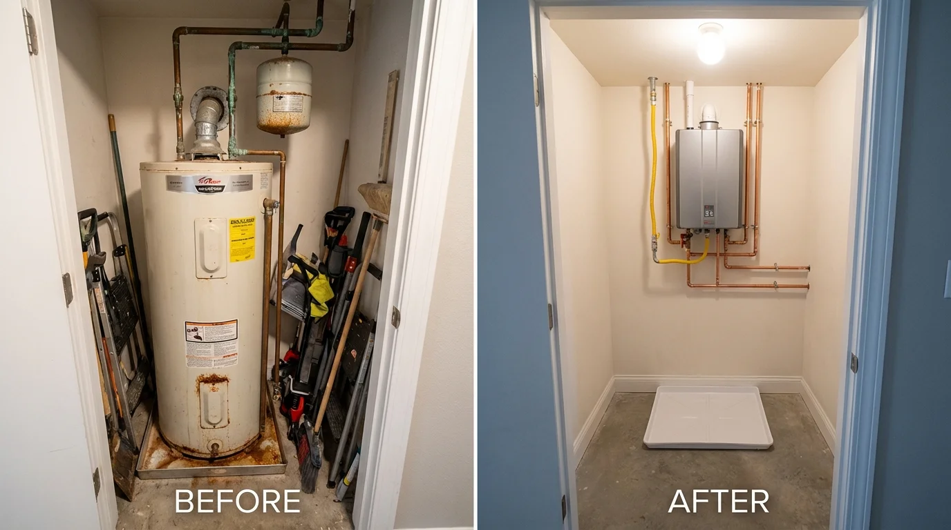 Tank water heater versus wall-mounted tankless unit comparison for Bristol, NH homeowners